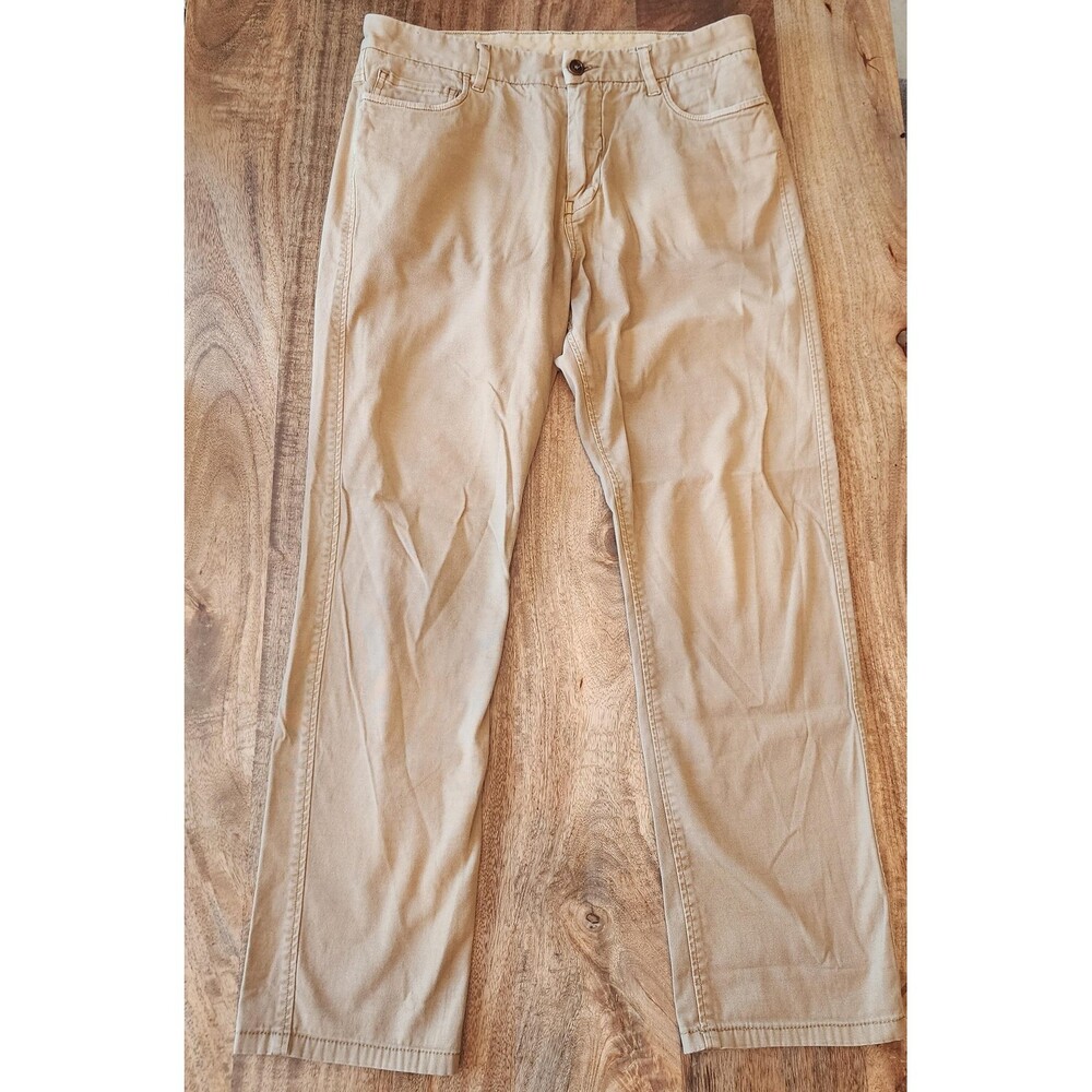 Buck Mason Pants Mens 32x28 Beige Vintage Canvas 5 Pocket Stretch Khakis 14005